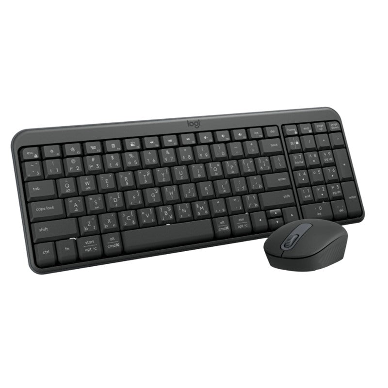 Logitech MK250 Compact Bluetooth Wireless Combo, Keyboard & Mouse, English/Arabic - Graphite Logitech MK250 Compact Bluetooth Wireless Combo, Keyboard & Mouse, English/Arabic - Graphite